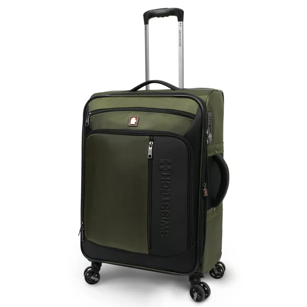 SwissTech Urban Trek 28" Check Soft Side Luggage, Olive (Walmart Exclusive)